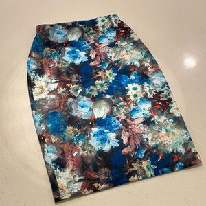Jealous tomato skirtabstract floral pencil skirt